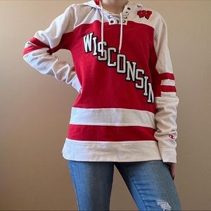 Wisconsin hooded red sweatshirt